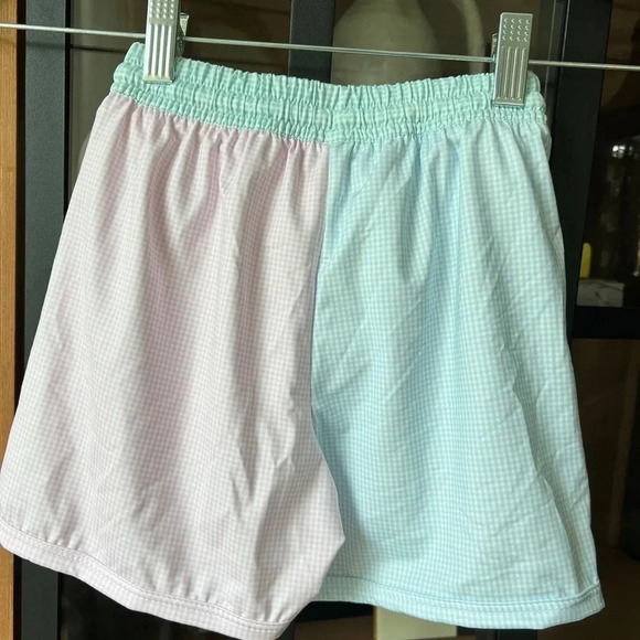 Lullaby Set toddler boys swim trunks shorts pastel gingham pink green colorblock - Picture 5 of 9